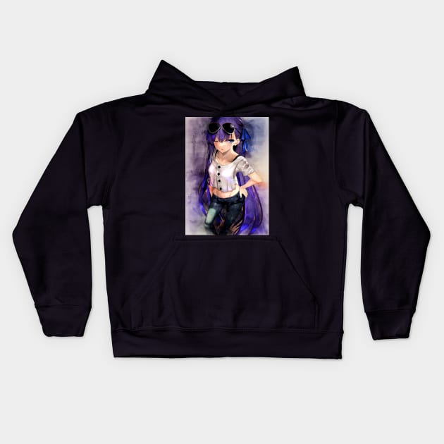 BB Anime Watercolor Kids Hoodie by Isamu Studio